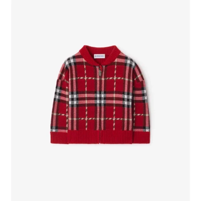 Check Wool Bomber Jacket
