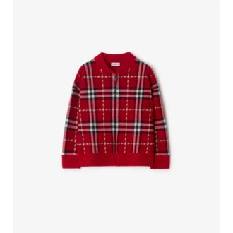 Check Wool Bomber Jacket