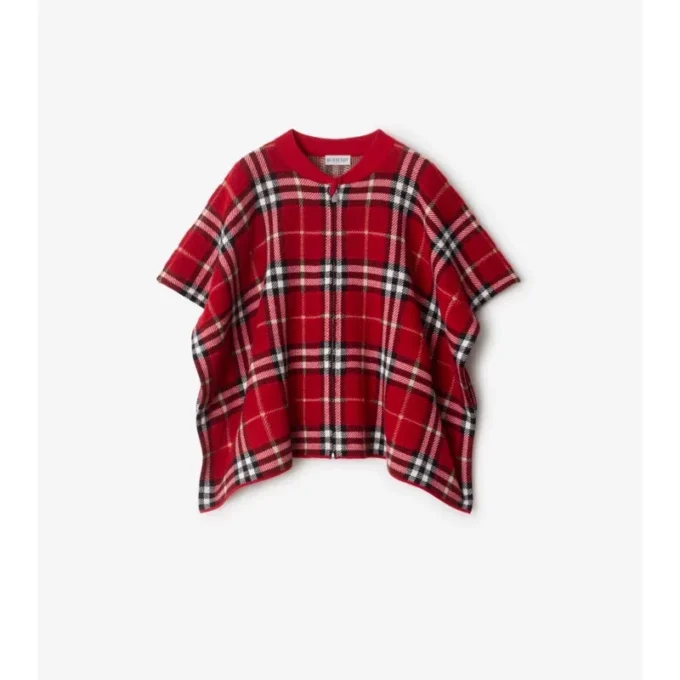 Check Wool Cape