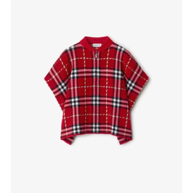 Check Wool Cape