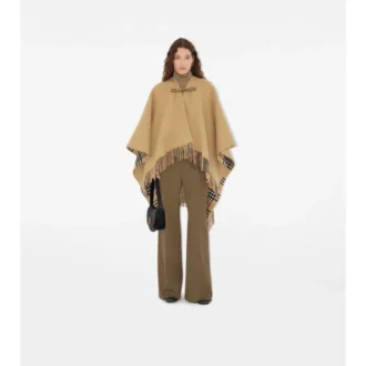 Check Wool Cape