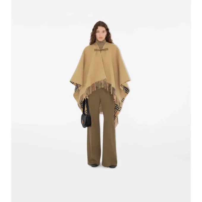 Check Wool Cape