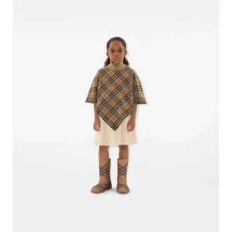 Check Wool Cape