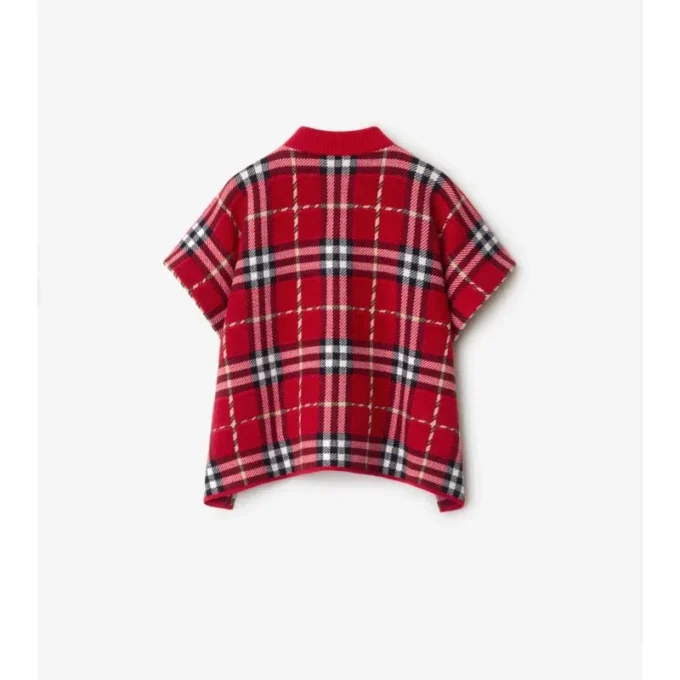 Check Wool Cape