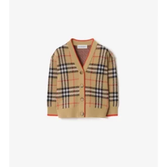 Check Wool Cardigan