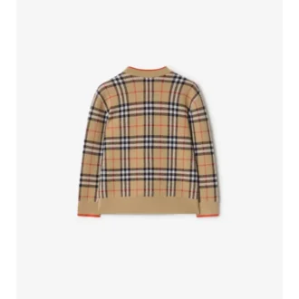 Check Wool Cardigan