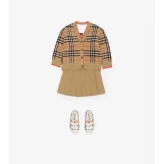 Check Wool Cardigan