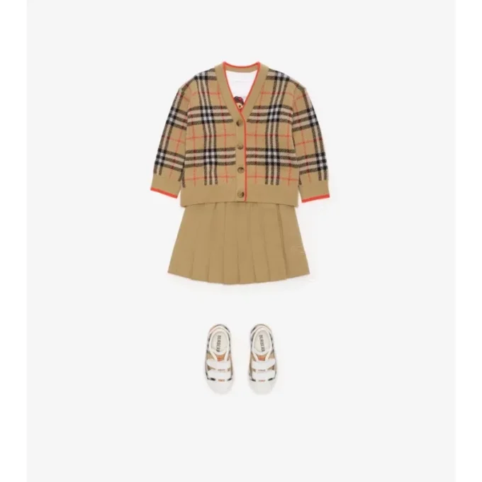 Check Wool Cardigan