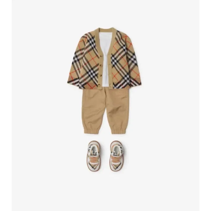 Check Wool Cardigan