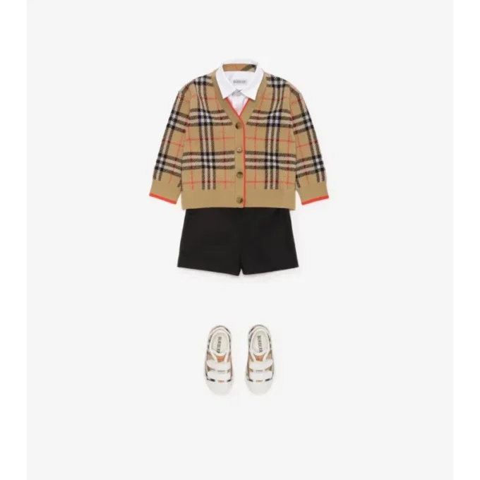 Check Wool Cardigan