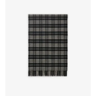 Check Wool Cashmere Blanket