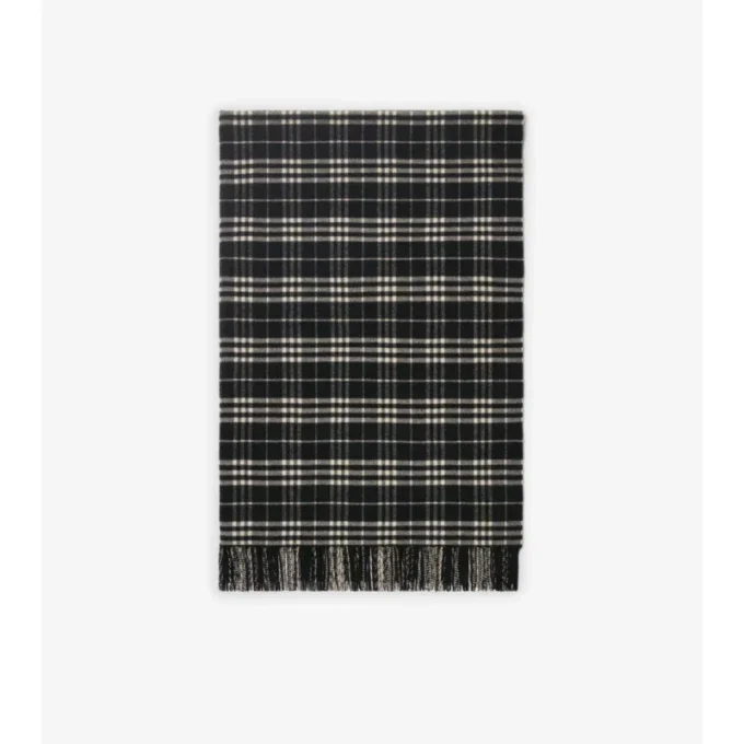 Check Wool Cashmere Blanket
