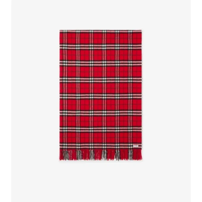 Check Wool Cashmere Blanket