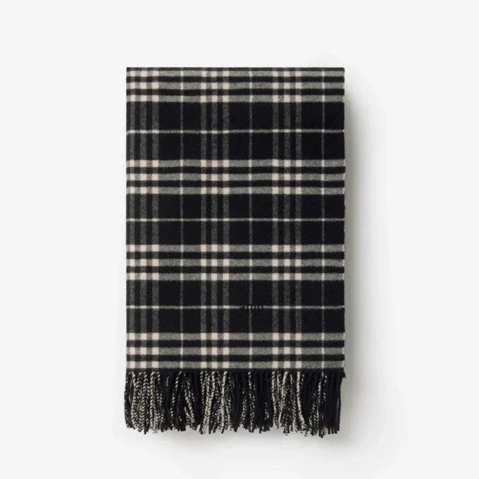 Check Wool Cashmere Blanket