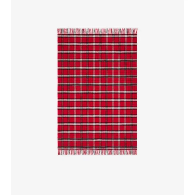 Check Wool Cashmere Blanket
