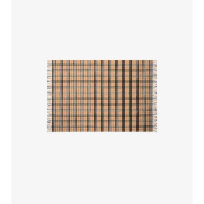 Check Wool Cashmere Blanket
