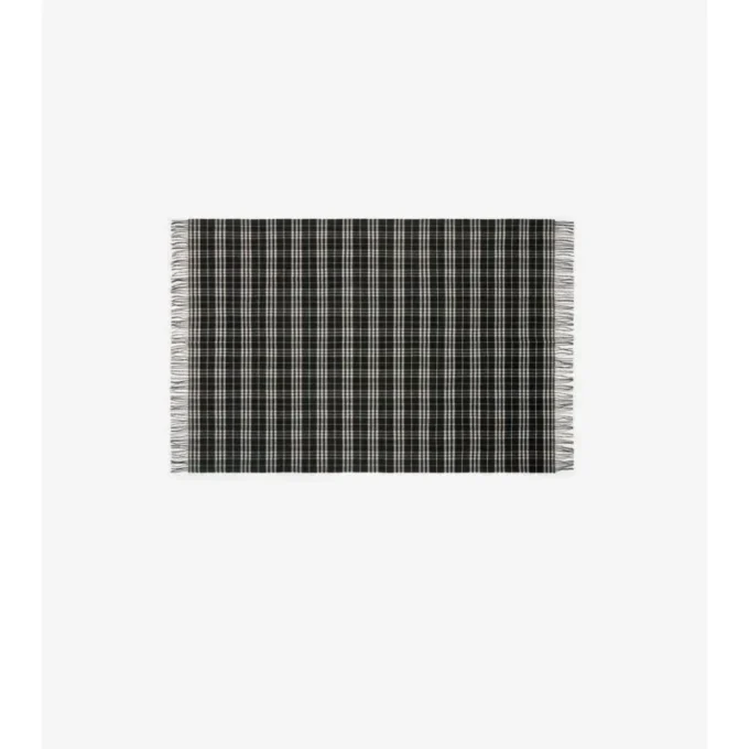 Check Wool Cashmere Blanket