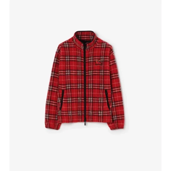 Check Wool Cashmere Blend Fleece