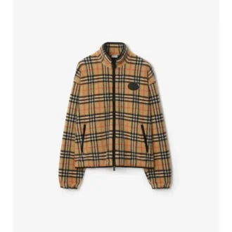 Check Wool Cashmere Blend Fleece