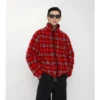 Check Wool Cashmere Blend Fleece
