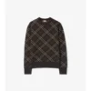 Check Wool Cashmere Blend Sweater