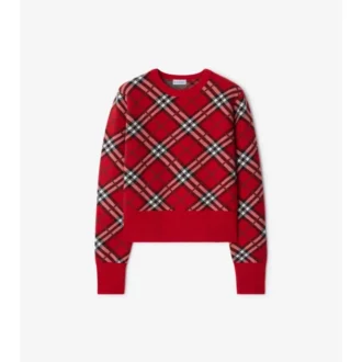 Check Wool Cashmere Blend Sweater