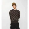 Check Wool Cashmere Blend Sweater