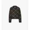 Check Wool Cashmere Bomber Jacket