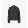 Check Wool Cashmere Bomber Jacket