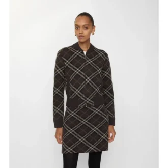 Check Wool Cashmere Bomber Jacket