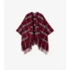 Check Wool Cashmere Cape