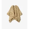 Check Wool Cashmere Cape