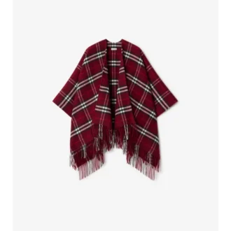 Check Wool Cashmere Cape
