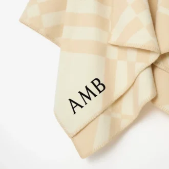 Check Wool Cashmere Cape