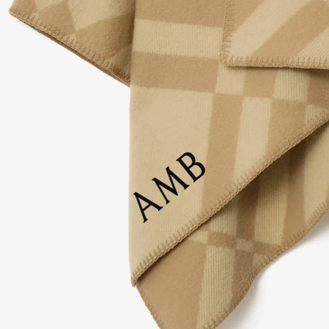 Check Wool Cashmere Cape