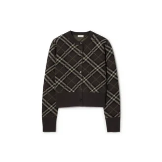 Check Wool Cashmere Cardigan