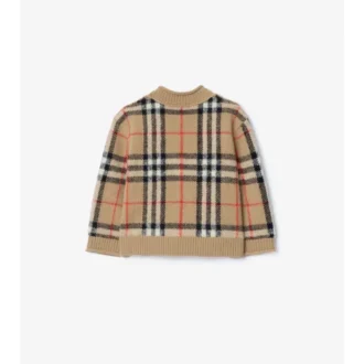 Check Wool Cashmere Cardigan