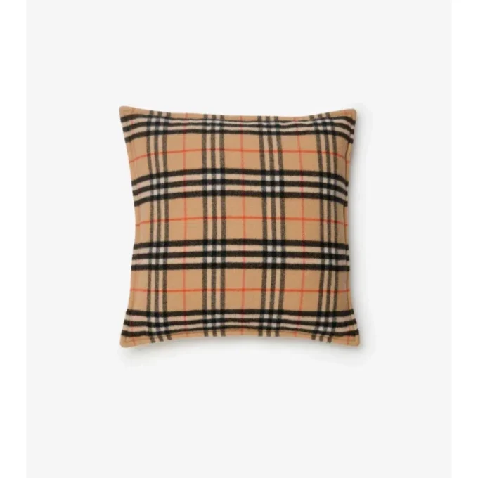 Check Wool Cashmere Cushion