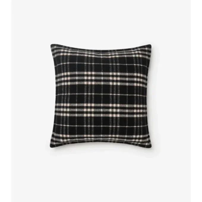 Check Wool Cashmere Cushion