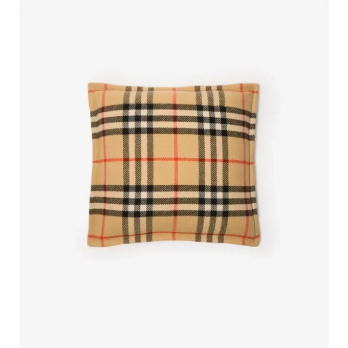 Check Wool Cashmere Cushion