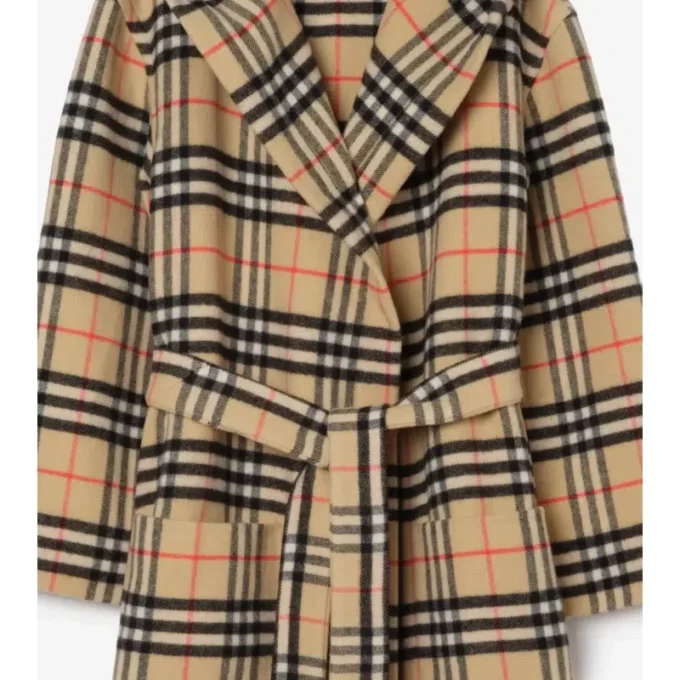 Check Wool Cashmere Robe
