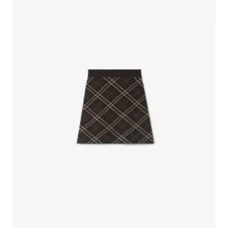 Check Wool Cashmere Skirt