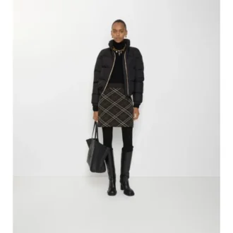 Check Wool Cashmere Skirt