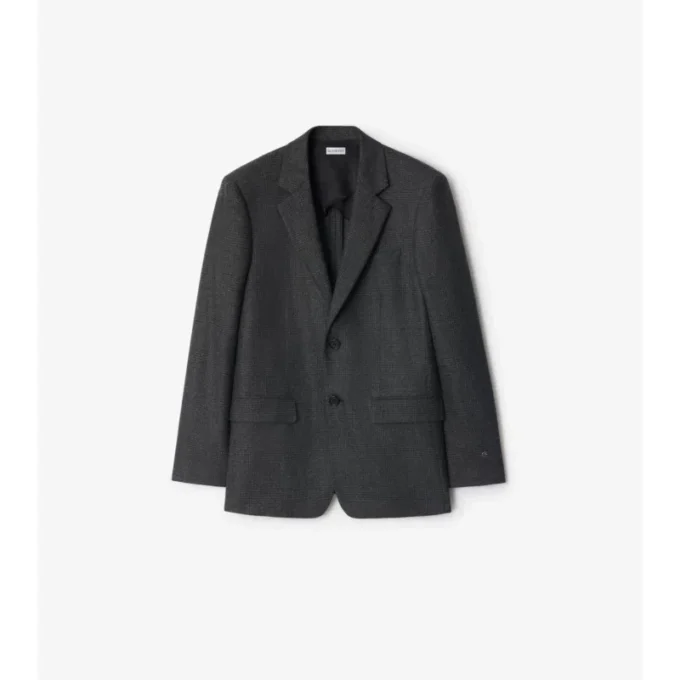 Check Wool Cashmere Tailored Jacket