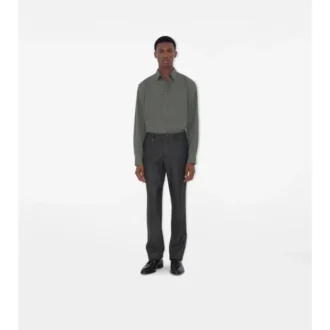 Check Wool Cashmere Tailored Trousers