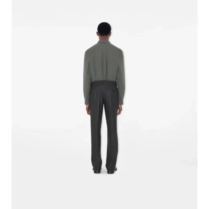 Check Wool Cashmere Tailored Trousers
