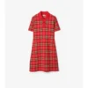 Check Wool Cotton Polo Shirt Dress