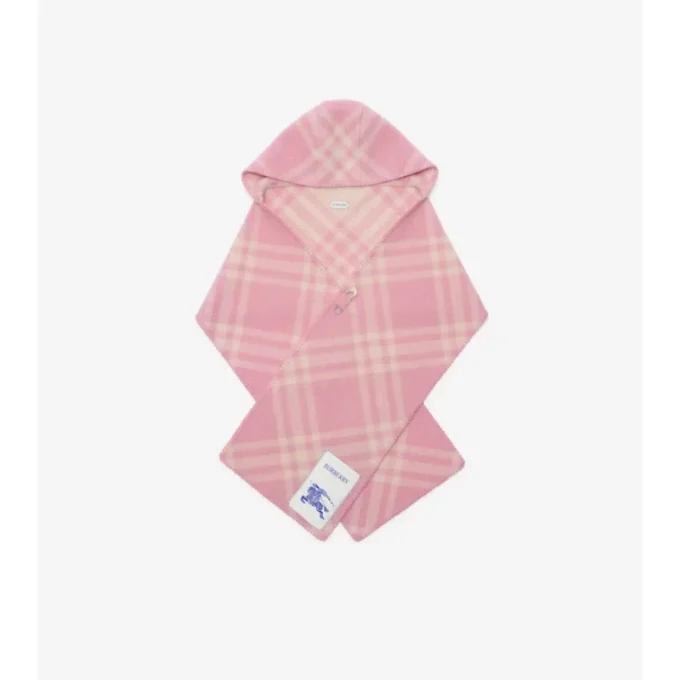 Check Wool Hooded Scarf