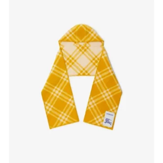 Check Wool Hooded Scarf
