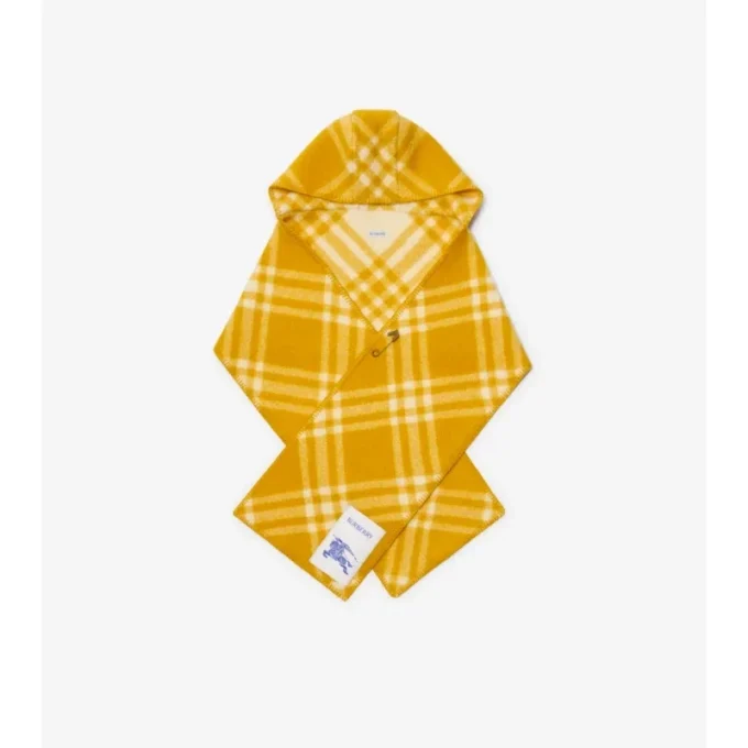 Check Wool Hooded Scarf